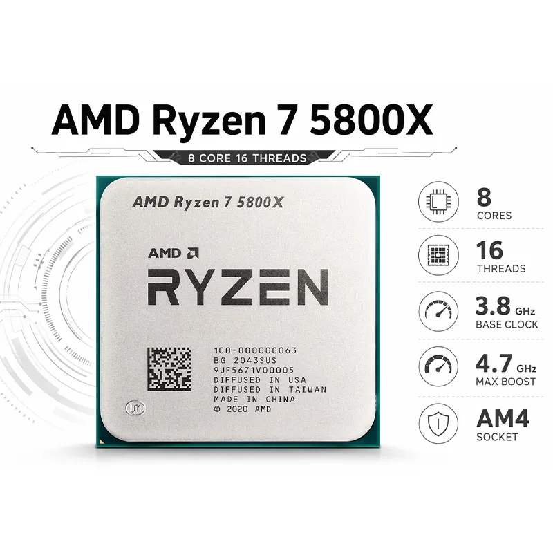 AMD Ryzen 7 5800X Unlocked Ove - Cpu Fan 评论和价格